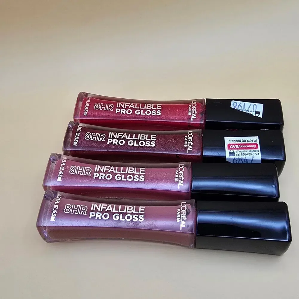 L'Oreal Paris Infallible 8 Hour Pro Hydrating Lip Glosses lot of 4